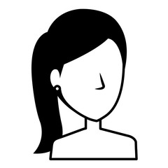 beautiful woman shirtless avatar character vector illustration design