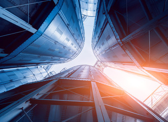 Modern silos for storing grain harvest. Agriculture. © romaset