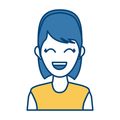 portrait woman character avatar employee icon vector illustration