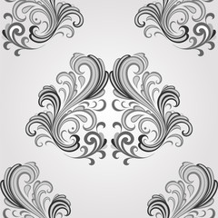 Seamless vintage floral pattern in baroque style. Element for design. Vector illustration.