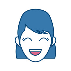 character woman head laughing person image vector illustration