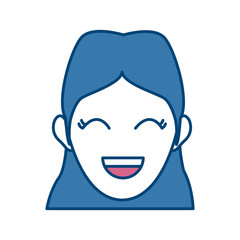 character woman head laughing person image vector illustration