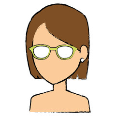 beautiful woman shirtless avatar character vector illustration design