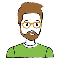 young man avatar character vector illustration design