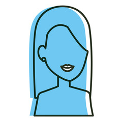 beautiful woman shirtless avatar character vector illustration design