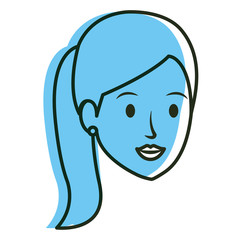 beautiful woman head avatar character vector illustration design