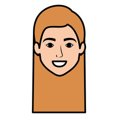 beautiful woman head avatar character vector illustration design