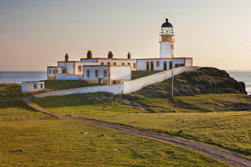 Fototapeta na wymiar Neist Point Lighthouse on the isle of Skye in Scotland, UK