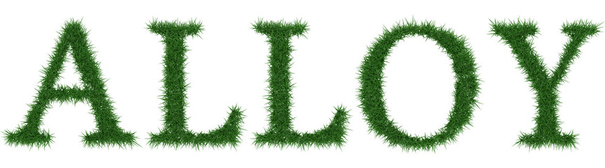 Alloy - 3D rendering fresh Grass letters isolated on whhite background.