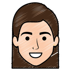 beautiful woman head avatar character vector illustration design