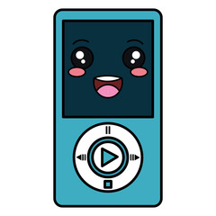 digital music player kawaii character vector illustration design