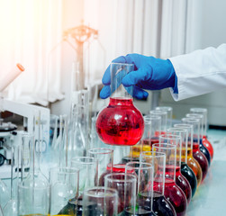 Science technician at work in the laboratory.