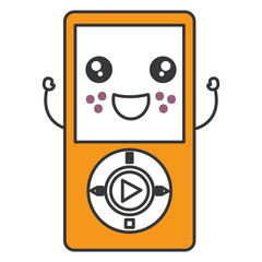 digital music player kawaii character vector illustration design