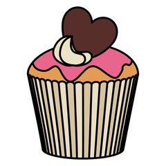 delicious cupcake bakery icon vector illustration design