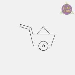 wheelbarrow line icon