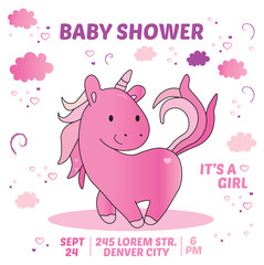 Obraz na płótnie Canvas Baby shower card invitation template 