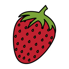 strawberry fresh fruit icon vector illustration design
