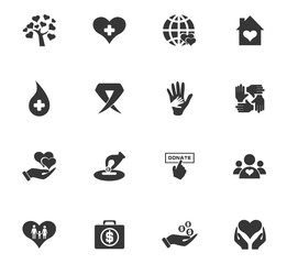 Charity icons set