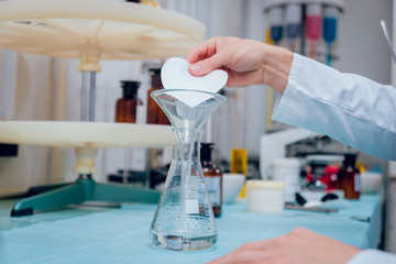 Science technician at work in the laboratory.