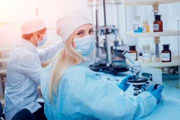 Science technician at work in the laboratory.