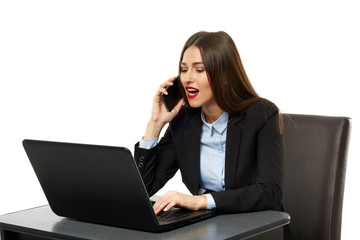 Businesswoman working at her desk