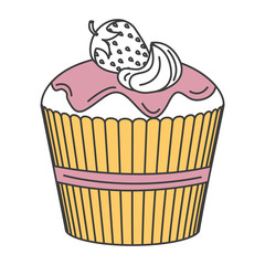 delicious cupcake bakery icon vector illustration design