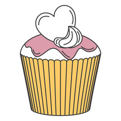 delicious cupcake bakery icon vector illustration design