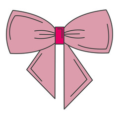 ribbon bown decorative icon vector illustration design