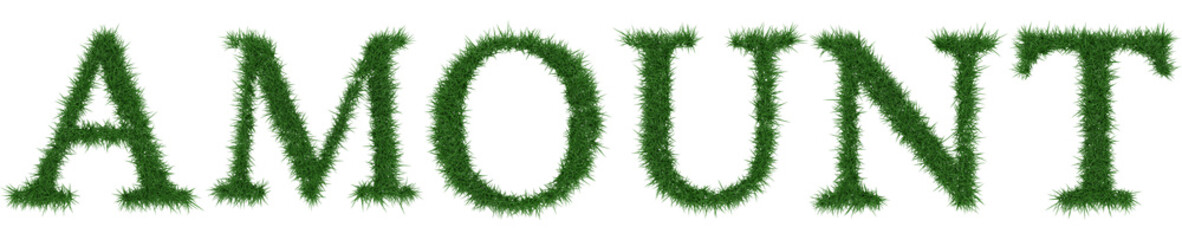 Amount - 3D rendering fresh Grass letters isolated on whhite background.