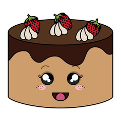 delicious cake bakery kawaii character vector illustration design