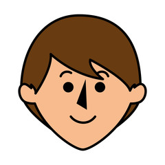 young man head avatar character vector illustration design