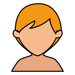 young man shirtless avatar character vector illustration design