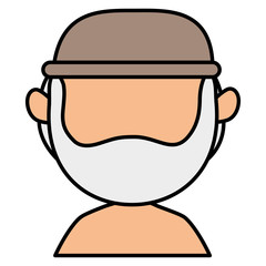 cute grandfather shirtless avatar character vector illustration design