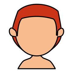 young man shirtless avatar character vector illustration design