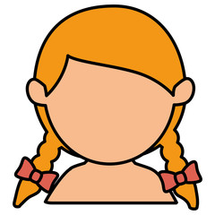 little girl shirtless avatar character vector illustration design