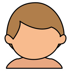 cute boy shirtless avatar character vector illustration design