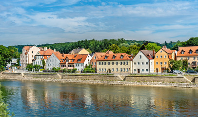 View of Regensburg with the Danube River in Germany