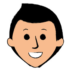 young man head avatar character vector illustration design