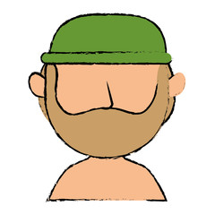 young man shirtless avatar character vector illustration design