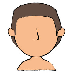 young man shirtless avatar character vector illustration design