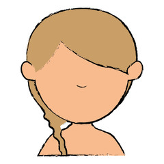 beautiful woman shirtless avatar character vector illustration design