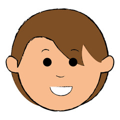 Obraz premium young man head avatar character vector illustration design