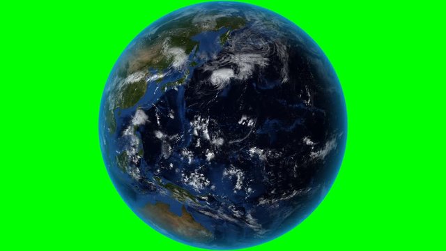 Nepal. 3D Earth in space - zoom in on Nepal outlined. Green screen background