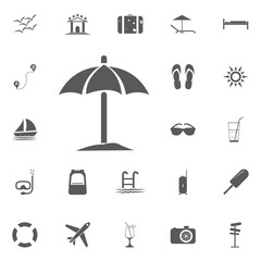 Sun Umbrella Icon Summer set