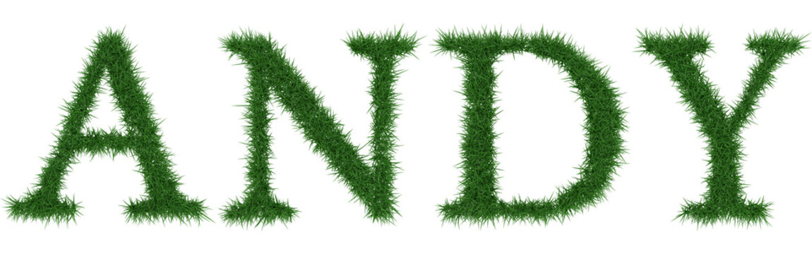 Andy - 3D rendering fresh Grass letters isolated on whhite background.