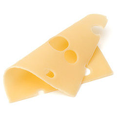 one Cheese slice isolated on white background