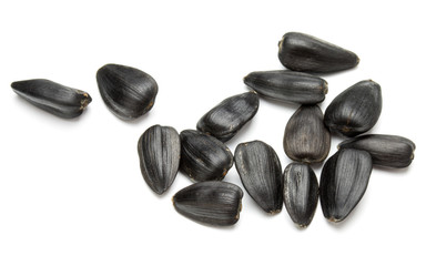 Sunflower seeds  isolated on white background close up