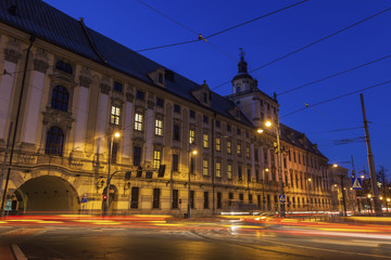 University of Wrocław at night