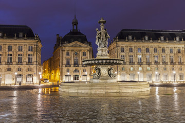 Fontaine des Trois Graces on Place de la Bourse in Bordeaux