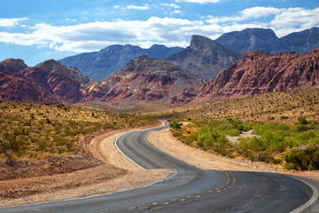 Road in Red Rock Canyon in United States